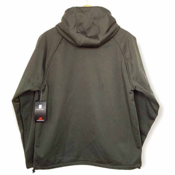 New Balance Hooded Softshell Jacket Size L Green Black Water Wind Resistant NWT - Picture 6 of 10